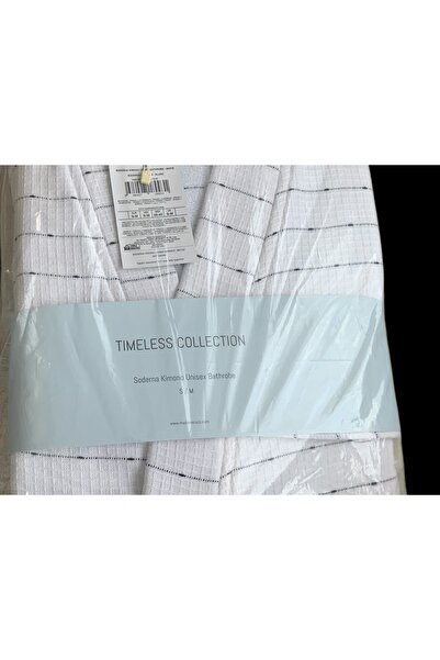 Madame Coco Söderna Unisex Kimono Bornoz - Beyaz - %95 Pamuk - S/M - Yerli Üretim