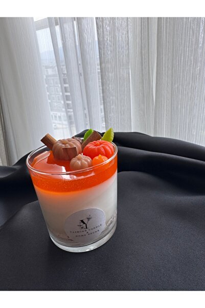 Yasminncandle Balkabağı Görünümlü Dekoratif Bardak Soya Wax Mum