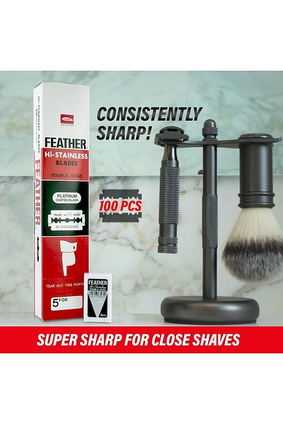 Feather 100 Hi-Stainless Platinum Double Edge Razor Blades