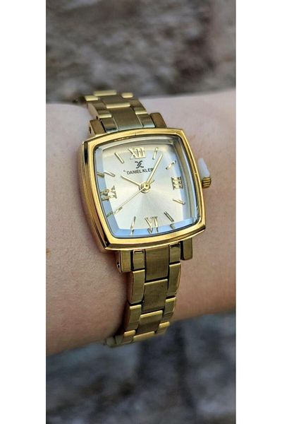 Daniel Klein Dke.1.10839 Square Dial Curved Glass Roman Numeral Women's Wrist Watch