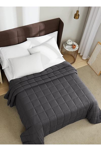 sharpdo All-Cotton Dark Gray Gravity Blanket, Soothing Sleep, Relieving Stress, Suitable for All Seasons