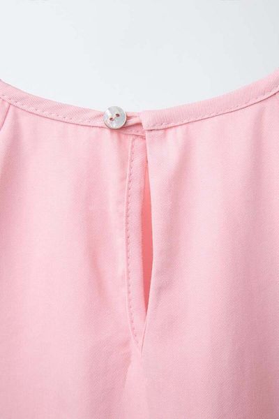 Magu Girl's Cotton Pink Bow Flounce Sleeve Dress - Casual Summer Model