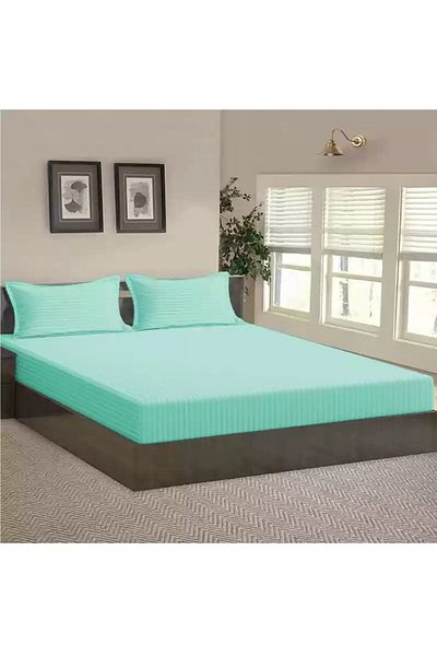 Sonia-home Bed Cover And 2 Pillowcases, With Elastic, , 2 Persons, Uni, 160x200cm, Aqua