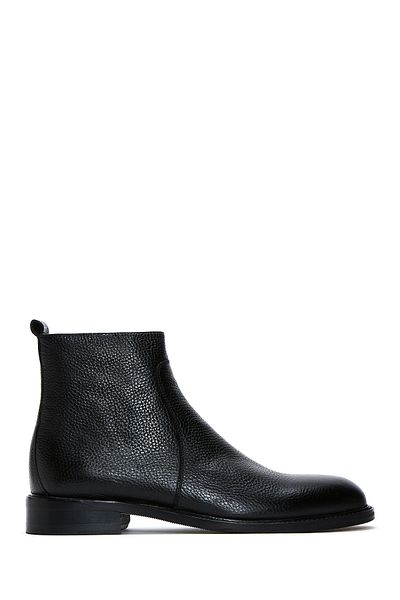 Derimod Black Leather Men's Casual Boots - Zippered, 24wfd6002ft