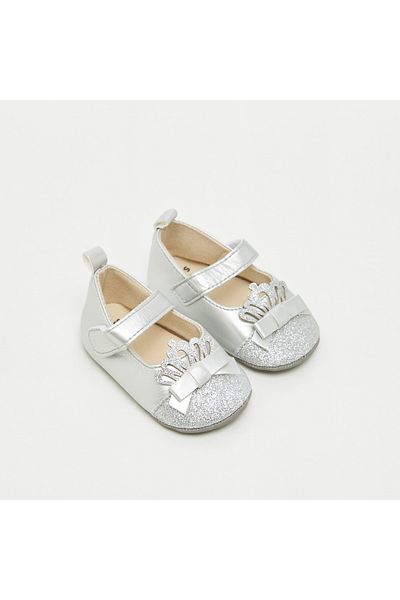 Juniors Bow Accent Booties with Hook and Loop Closure
