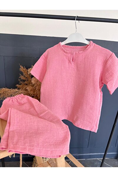 BAHNUR PEMBE KIZ BEBEK ÇOCUK MÜSLiN ALT ÜST TAKIM