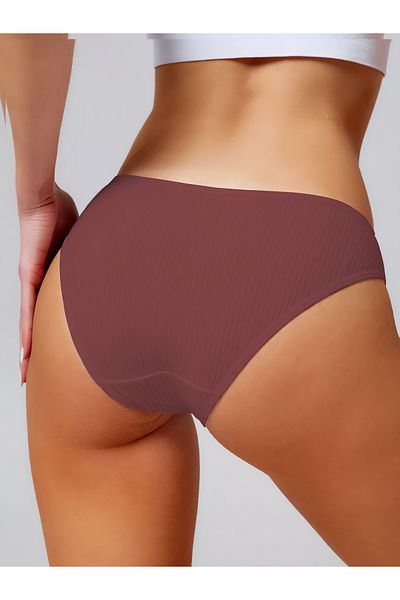 MİSTİRİK Chiloți cu nervuri din țesătură moale, model Taranto, culoare prune