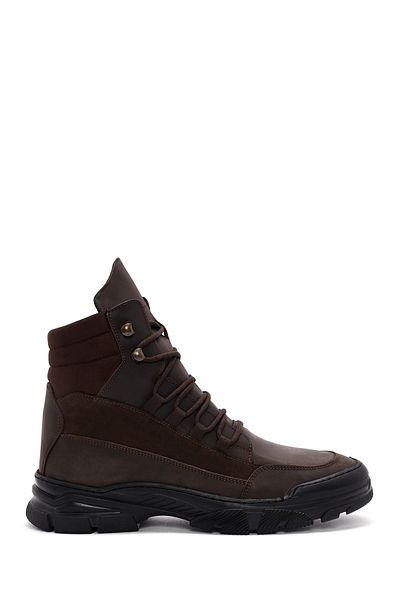 Derimod Brown Nubuck Leather Men's Outdoor Boots - Lace-up, 24wfd6609v3