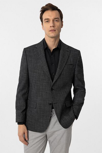 SÜVARİ Ανδρικό μονό μπουφάν Süvari Loose Cut 4 Drop Black
