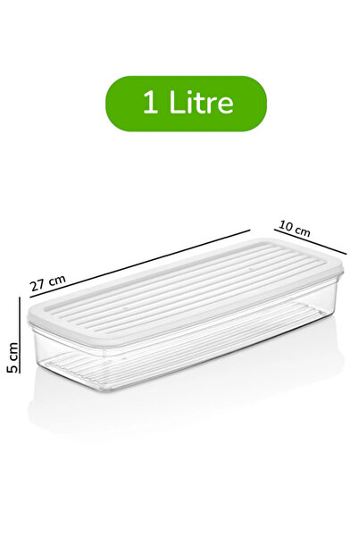Leila 4-Piece White Lid Storage Container, Suitable for Refrigerator Organizer Microwave and Freeze 4Lt