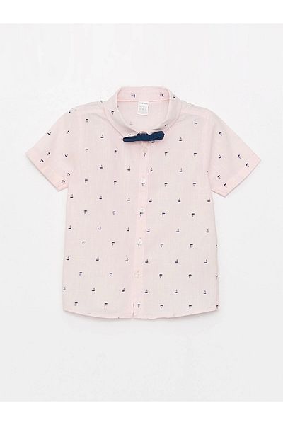 LC Waikiki Lcw Baby Pink Short Sleeve Printed Baby Boy Shirt and Shorts Set of 2