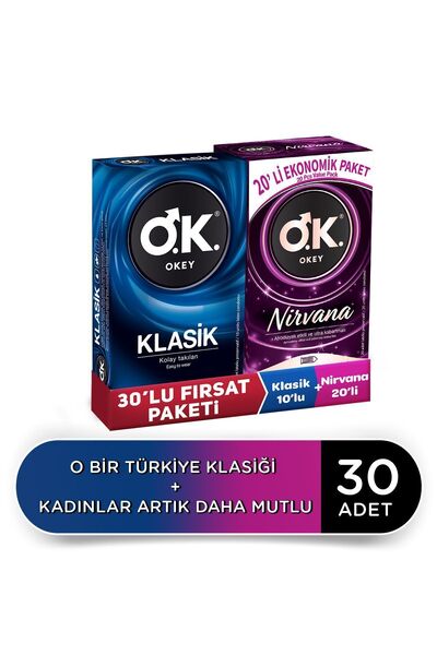 Okey Nirvana 20'li & Klasik 10'lu Prezervatif