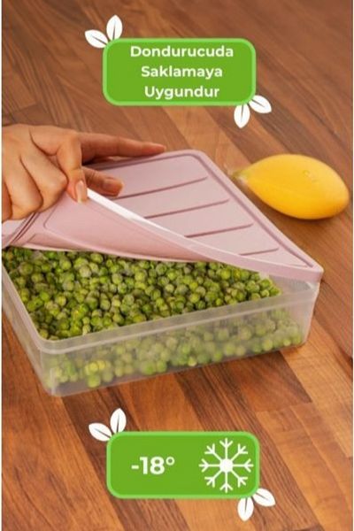 Elista Vacuum Silicone Lid 2-Piece Freezer Microwave Suitable Food Storage Container 3 Liters Large Size