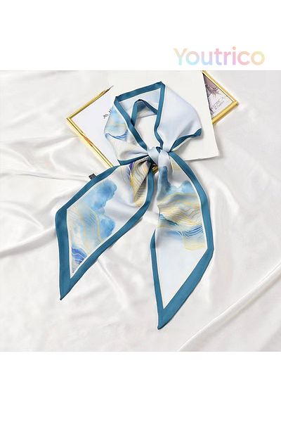 Youtrico Patterned scarf,Double Sided,Blue ink,Stylish matching