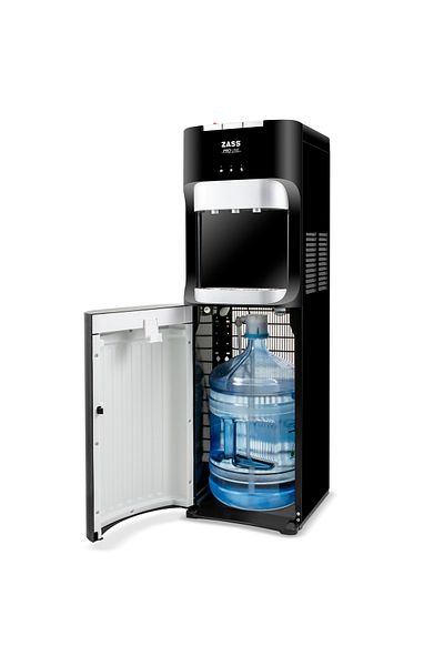 Zass Floor water dispenser with compressor Zass ZWD 20 C BLACK the can at the base, hot and cold water