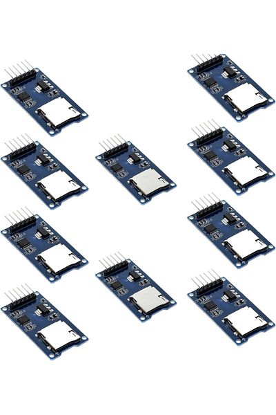 Arduino Set de 10 module pentru card MicroSD 10gtek, metalic, albastru