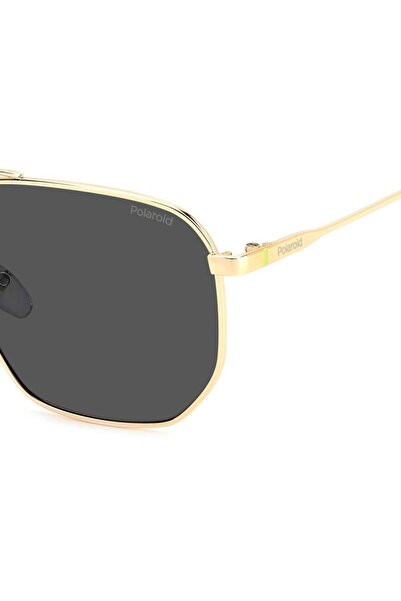 Polaroid Pld4141 2f7m9 Men's Polarized Sunglasses, Gold, Hexagonal, 59 Mm