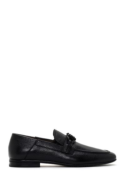 Derimod Pantofi negri pentru bărbați, 100% piele, pantofi Penny Loafer din piele naturală, pantofi casual, pantofi de zi cu zi 24sfd6031ft