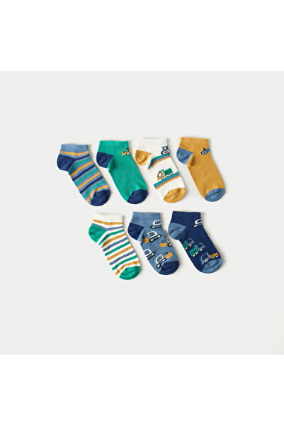 Juniors مجموعة متنوعة من الجوارب بطول الكاحل - 7 قطع