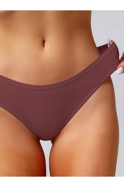 MİSTİRİK Chiloți cu nervuri din țesătură moale, model Taranto, culoare prune