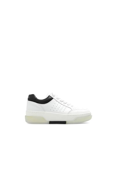 Amiri Black and White Logo Detailed Men's Leather Sneaker