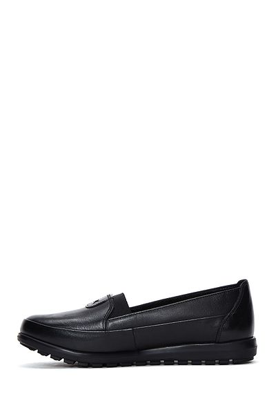 Derimod Women's Black 100% Leather, Genuine Leather Comfort Penny Loafer Shoes, Casual Shoes, Daily Shoes 24W