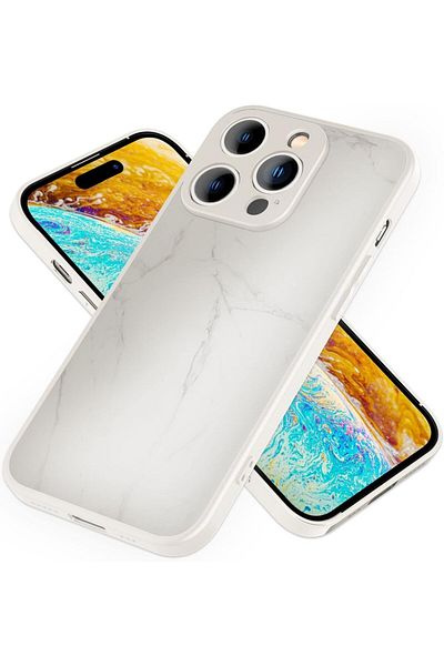 Nalia Protective Case For Iphone 14 Pro Max , Silicone/glass, White/gray, 6.7 Inches