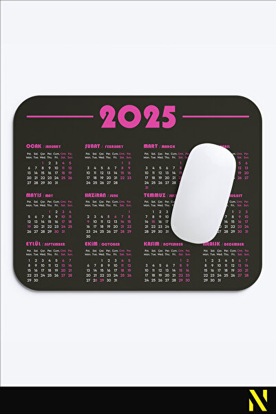 nilizma Mousepad ergonomic cu calendar modern 2025, bază anti-alunecare, pentru uz casnic și la birou.