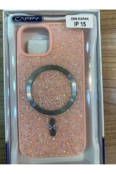 Cappy İPHONE 15 TAŞLI SİMLİ MAGSAFEE ÖZELİKLİ ARKA KAPAK /