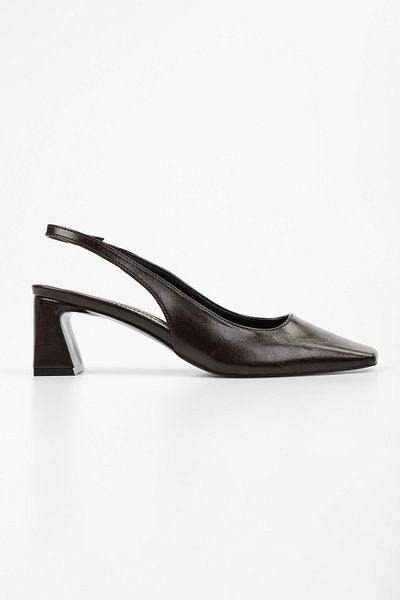 Shoeberry Women's Vinte Bitter Brown Skin Blunt Toe Stiletto