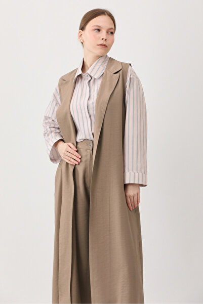 ZÜLAYS Yelekli Pantolon Takım Vizon