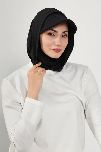 Aisha's Design Combed Cotton Women's Ready Bonnet with Visor and Concealer, B-88P
