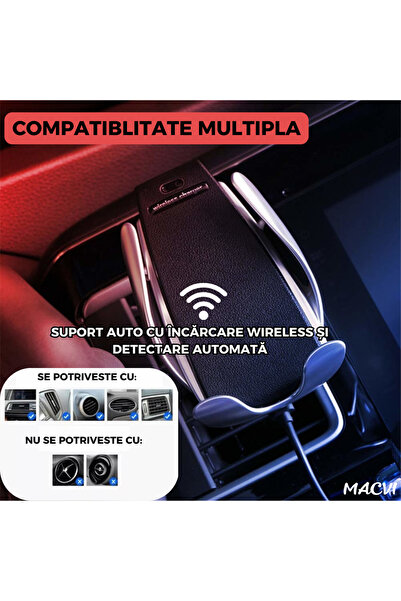 MACVI Macvi® Car Holder, Business Model, with Wireless Charging Function and Infrared Sensor