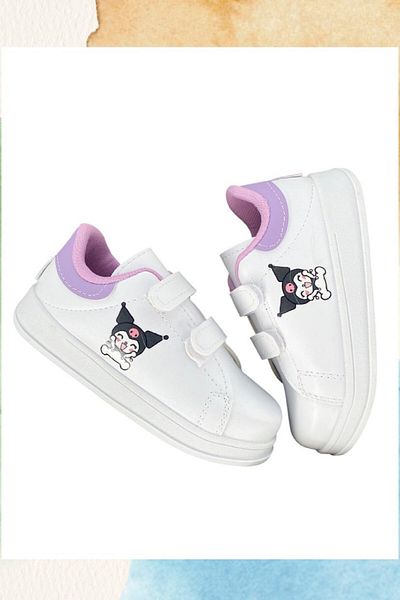 ALTUNTAŞ Chrome Printed Girls' Boys' Unisex Cirt Velcro Lightweight Sports Shoes Lilac