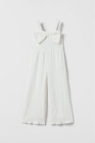 Zeyder Kids Girl's Bow White Jumpsuit
