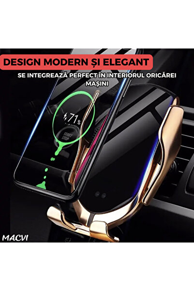 MACVI Macvi® Car Phone Holder, Wireless and Smart Sensor R1, USB, Fast Charge Function
