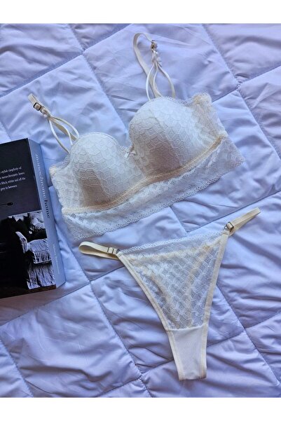 Lingerie Lotus Bralet Set Bralet Thong Set Women's Underwear Sexy Underwear Set Bra Panty Set