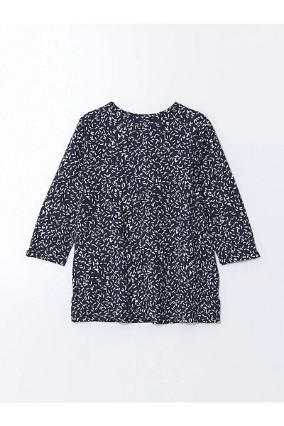 LC Waikiki Tricou de damă LCW Grace bleumarin cu decolteu rotund