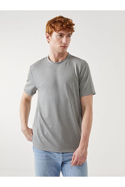LC Waikiki Crew Neck Short Sleeve Men's Textured T-Shirt