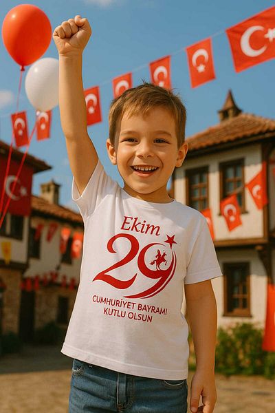 Cevval 29 octombrie pentru Ziua Republicii - Tricou din bumbac imprimat pentru copii
