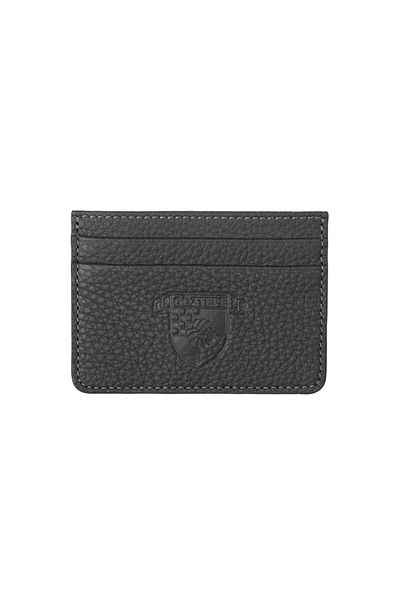 GOZGOZ Göztepe Original Gray Leather Premium Card Holder