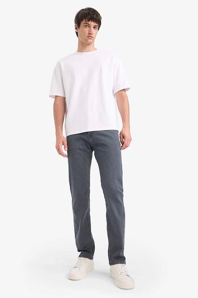 DeFacto E7266 Gray Sergio Regular Fit Normal Fit Normal Waist Pipe Leg Jean Pants