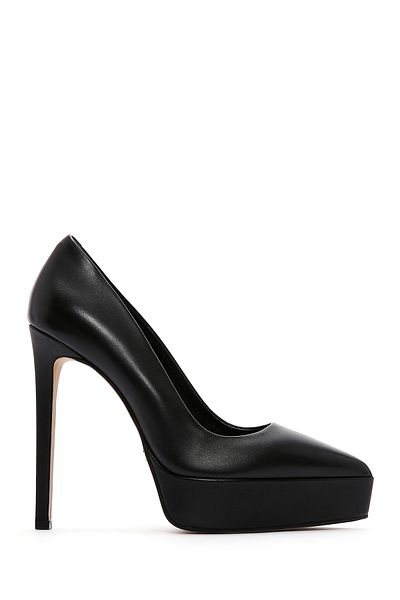 Derimod Black Leather Platform Stiletto - 24WFD 120018