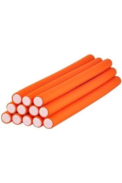 LA PERLA TECH Long Flexible Twist Hair Roller Soft Foam- 12pc (Orange)