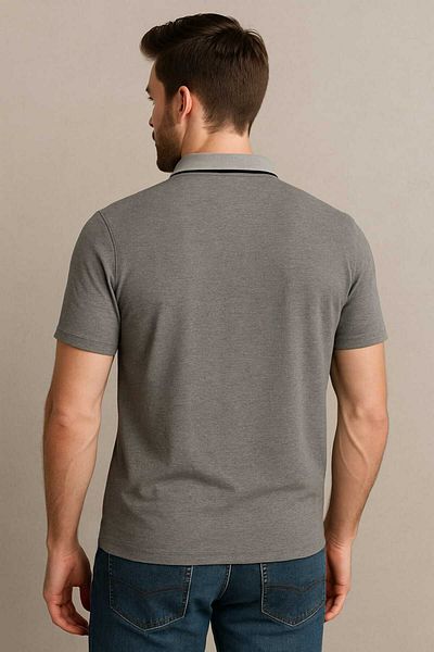 gigigiyim Ανδρικό μπλουζάκι μονόχρωμο Polo Neck
