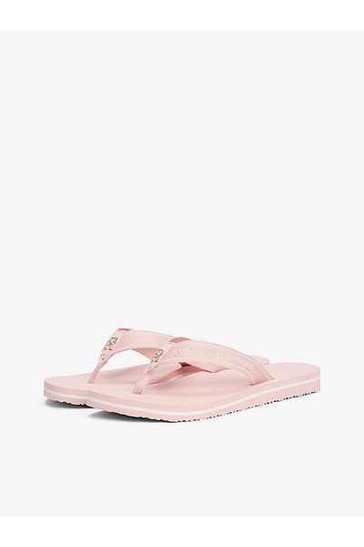 Tommy Hilfiger Women's Pink Web Strap Beach Sandals