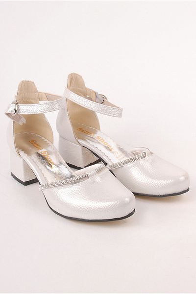 Rıdvan Çelik Girl's Ankle Buckle Heeled Evening Dress Shoes