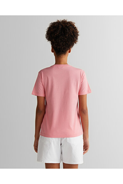 Gant Kadın Pembe Regular Fit Bisiklet Yaka T-Shirt