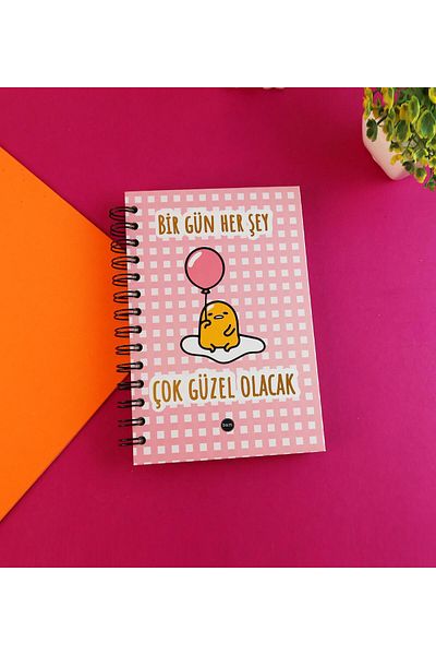 Gift Moda Special Design Spiral 15*21 cm Dot Notebook, Sketchbook, Doodle Book - 2 Sheets with Sticker Gift