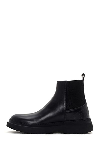 Derimod Men's Black Leather Chelsea Boots 24Wfd 630818